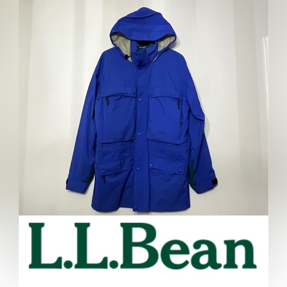 Vintage L.L. Bean Coat Tall Gore-Tex North Col Parka Hooded 90s Men’s M Tall - Picture 1 of 14